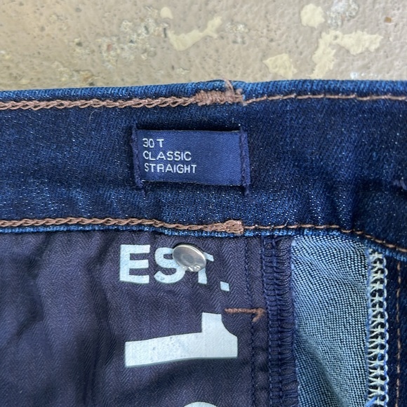 BNWOT Classic straight dark wash tall Gap denim blue jeans - Picture 11 of 14